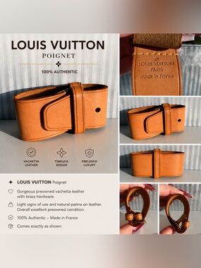 Louis Vuitton Authentic Vachetta leather luggage handle fastener/poignet✨✨